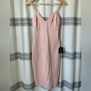 Lulus blush pink bodycon midi dress